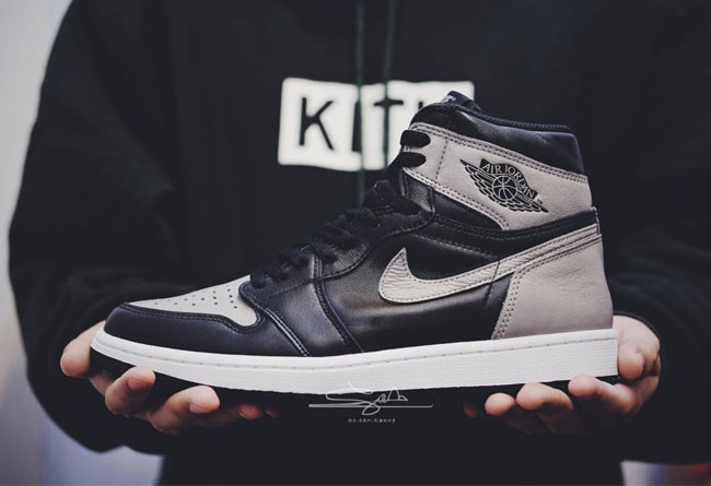 Air Jordan 1,AJ1,Shadow,555088  实物首次曝光！2018 Air Jordan 1 “Shadow” 皮质更柔软！