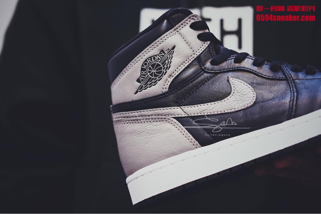 Air Jordan 1,AJ1,Shadow,555088  实物首次曝光！2018 Air Jordan 1 “Shadow” 皮质更柔软！