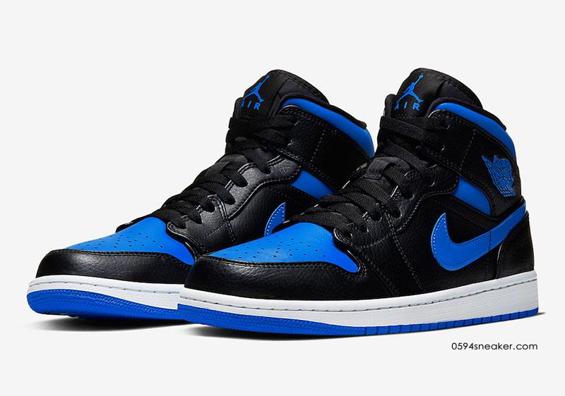 Air Jordan 1 Mid “Royal” 皇家蓝，货号：554724-068