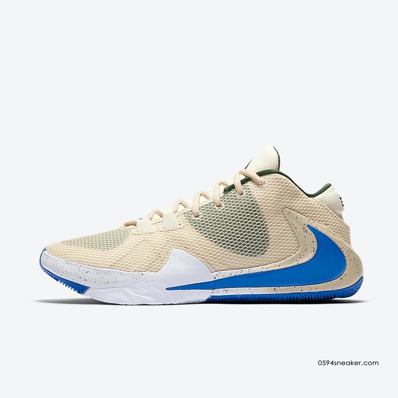 字母哥新款球鞋 Nike Zoom Freak 1 “Light Cream” 货号：BQ5422-200