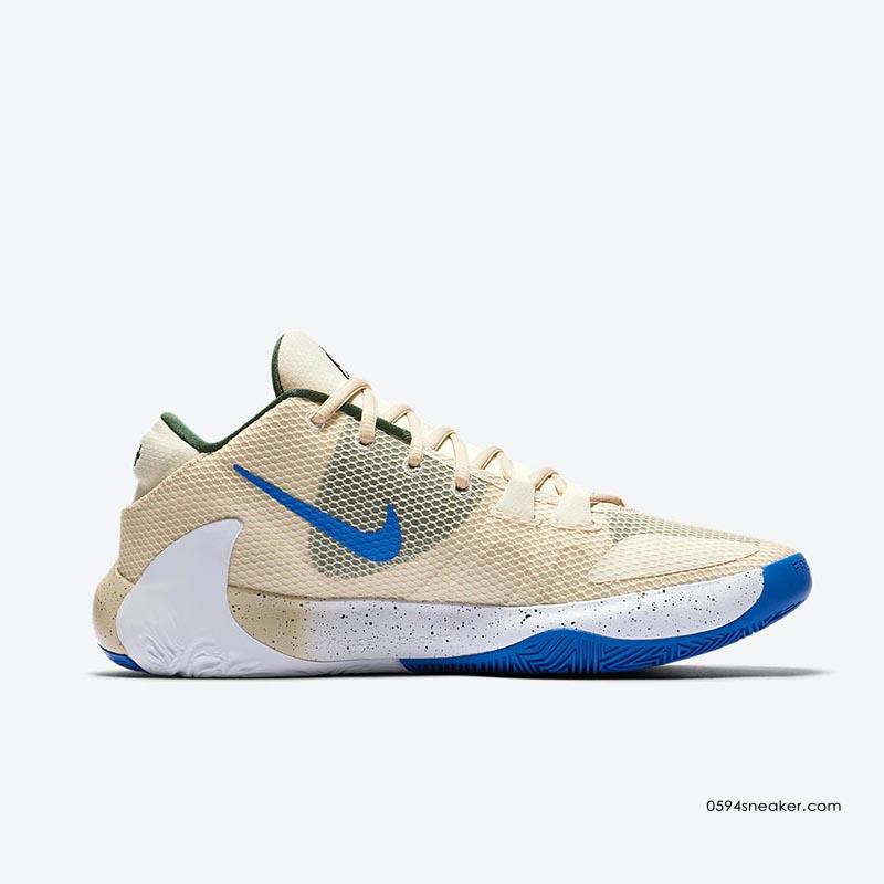 字母哥新款球鞋 Nike Zoom Freak 1 “Light Cream” 货号：BQ5422-200