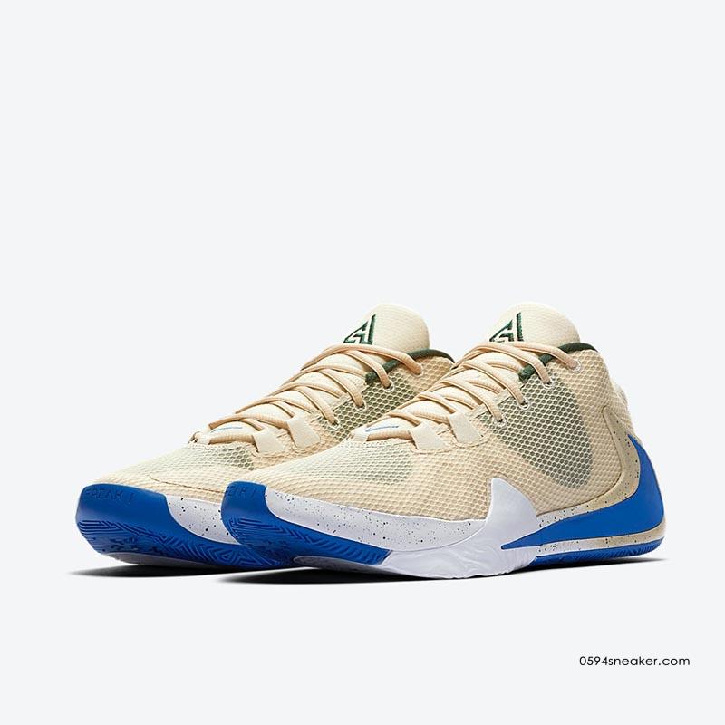 字母哥新款球鞋 Nike Zoom Freak 1 “Light Cream” 货号：BQ5422-200