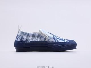 迪奥 Dior B23 Oblique Slip-on Low Top Sneakers 透明白黑CD重影