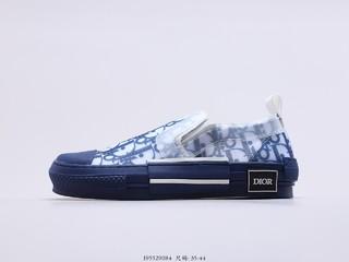 迪奥 Dior B23 Oblique Slip-on Low Top Sneakers 透明白黑CD重影