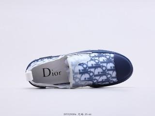 迪奥 Dior B23 Oblique Slip-on Low Top Sneakers 透明白黑CD重影