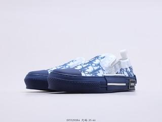 迪奥 Dior B23 Oblique Slip-on Low Top Sneakers 透明白黑CD重影