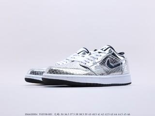 Air Jordan 1 Low 乔丹低帮格子银  货号：553558-001