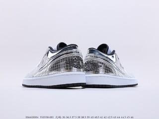 Air Jordan 1 Low 乔丹低帮格子银  货号：553558-001